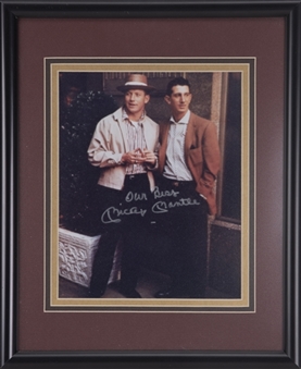 Mickey Mantle Signed and Framed 8x10 Photo with Billy Martin Including Rare Inscription (JSA)